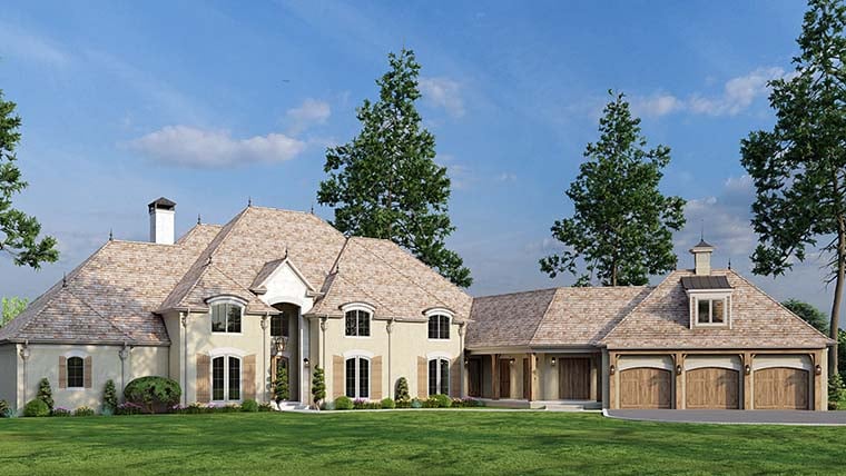 European, French Country, Traditional Plan with 4808 Sq. Ft., 4 Bedrooms, 4 Bathrooms, 3 Car Garage Picture 6