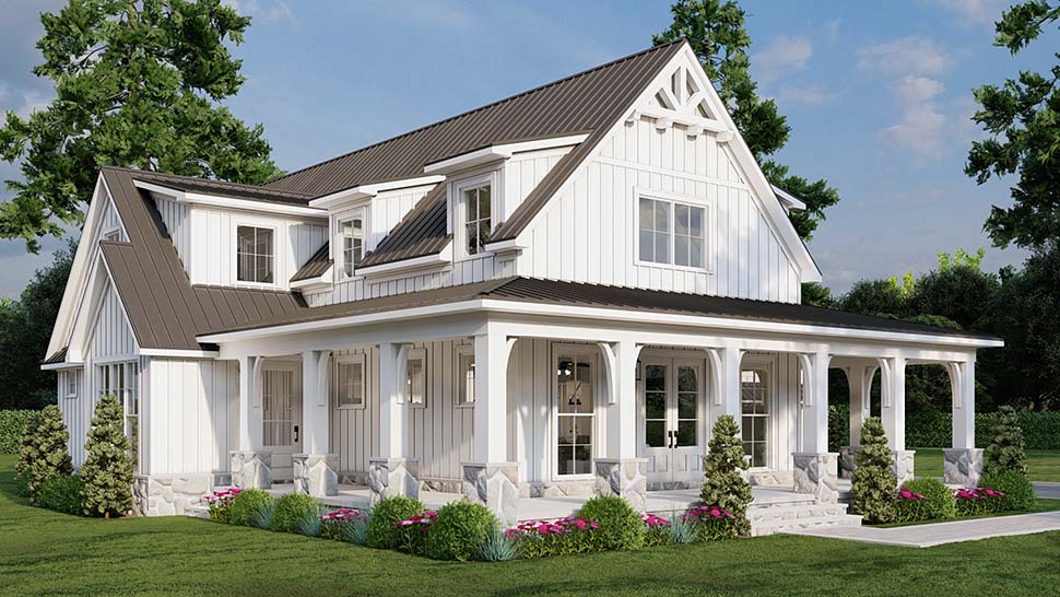 Coastal, Country, Craftsman, Farmhouse Plan with 3033 Sq. Ft., 4 Bedrooms, 4 Bathrooms, 2 Car Garage Picture 11