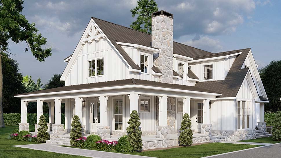 Coastal, Country, Craftsman, Farmhouse Plan with 3033 Sq. Ft., 4 Bedrooms, 4 Bathrooms, 2 Car Garage Picture 12