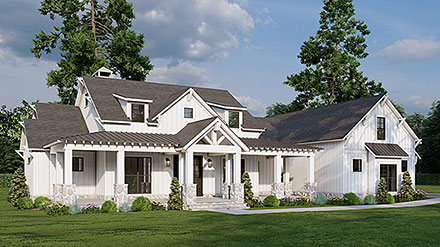 Country Farmhouse New American Style Elevation of Plan 82782