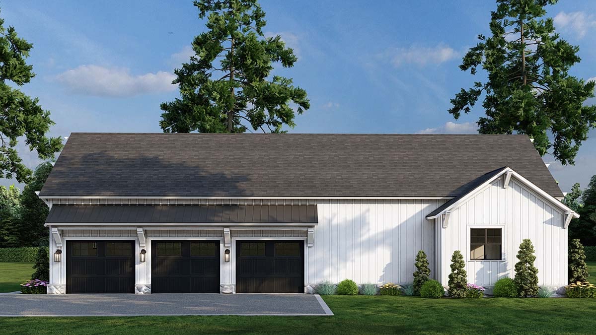 Country, Farmhouse, New American Style Plan with 2610 Sq. Ft., 3 Bedrooms, 3 Bathrooms, 3 Car Garage Picture 2