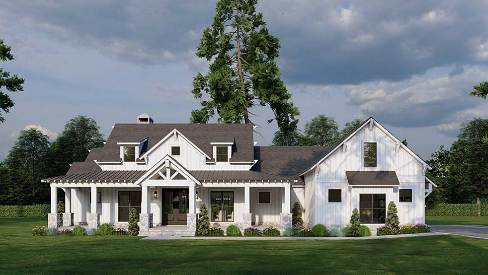 Country, Farmhouse, New American Style Plan with 2610 Sq. Ft., 3 Bedrooms, 3 Bathrooms, 3 Car Garage Picture 4