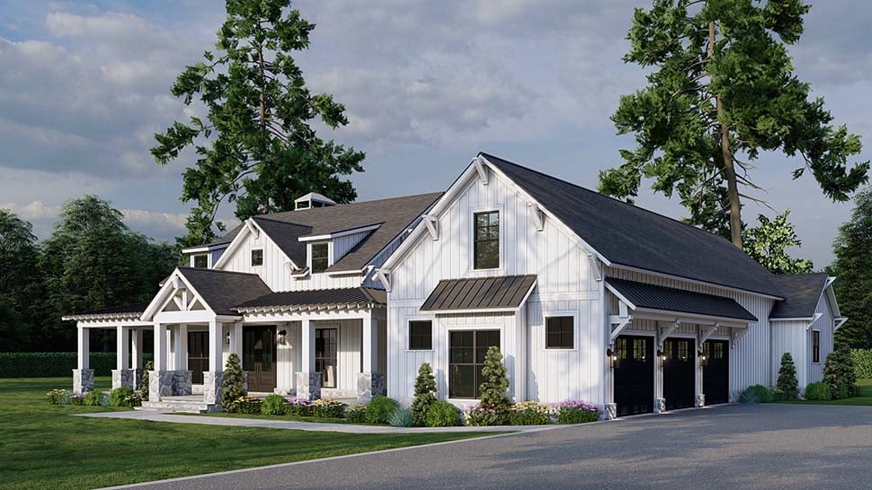 Country, Farmhouse, New American Style Plan with 2610 Sq. Ft., 3 Bedrooms, 3 Bathrooms, 3 Car Garage Picture 5