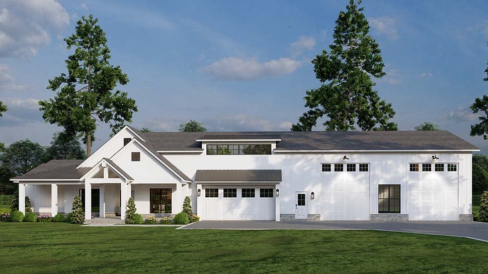 Barndominium, Country, Craftsman, Farmhouse Plan with 2631 Sq. Ft., 4 Bedrooms, 3 Bathrooms, 4 Car Garage Picture 19