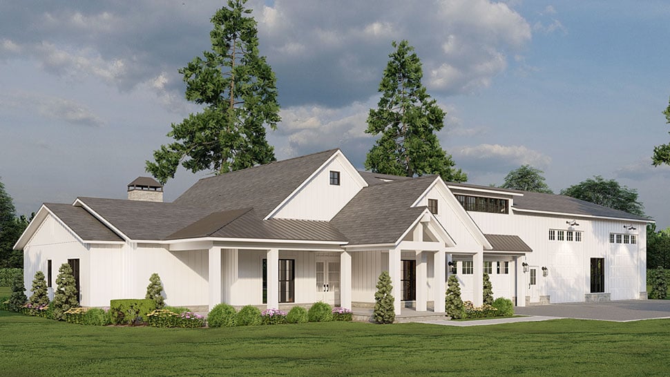 Barndominium, Country, Craftsman, Farmhouse Plan with 2631 Sq. Ft., 4 Bedrooms, 3 Bathrooms, 4 Car Garage Picture 20