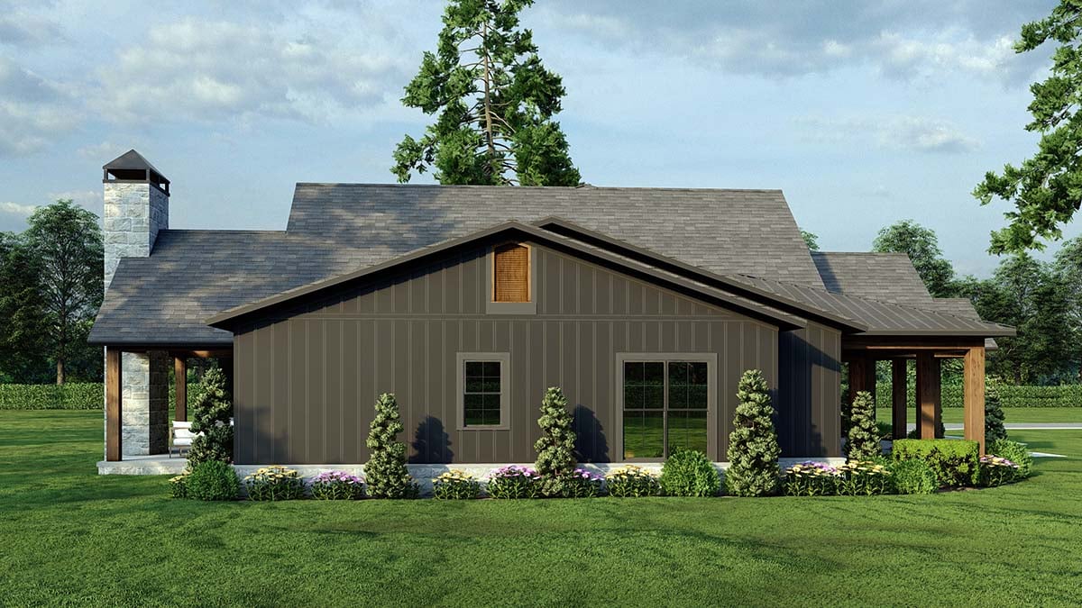 Barndominium, Country, Craftsman, Farmhouse Plan with 2631 Sq. Ft., 4 Bedrooms, 3 Bathrooms, 4 Car Garage Picture 3