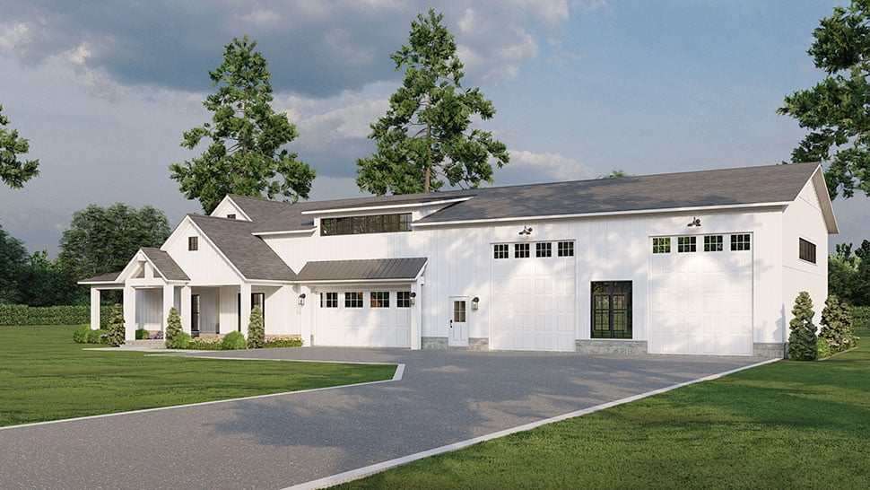 Barndominium, Country, Craftsman, Farmhouse Plan with 2631 Sq. Ft., 4 Bedrooms, 3 Bathrooms, 4 Car Garage Picture 21