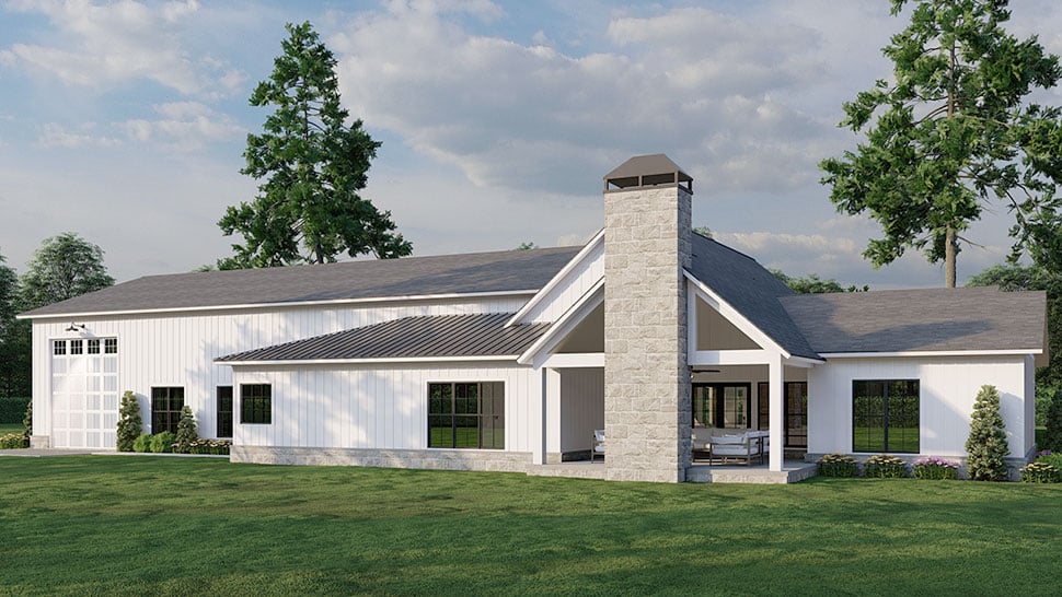 Barndominium, Country, Craftsman, Farmhouse Plan with 2631 Sq. Ft., 4 Bedrooms, 3 Bathrooms, 4 Car Garage Picture 27