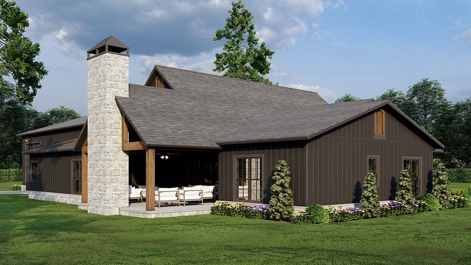 Barndominium, Country, Craftsman, Farmhouse Plan with 2631 Sq. Ft., 4 Bedrooms, 3 Bathrooms, 4 Car Garage Picture 8