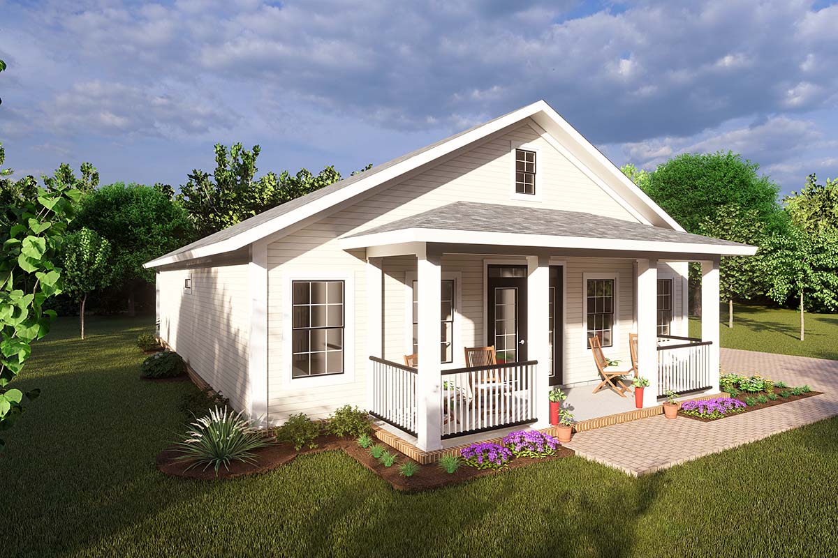 Cottage, Craftsman, Traditional Plan with 1563 Sq. Ft., 3 Bedrooms, 2 Bathrooms, 2 Car Garage Picture 3