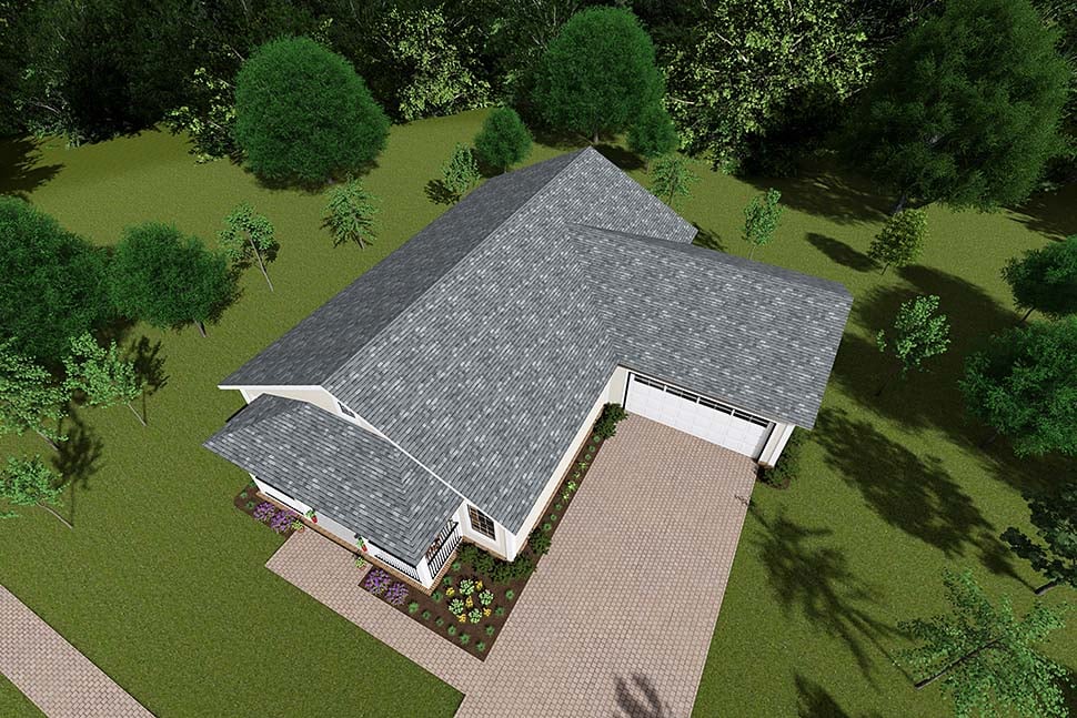 Cottage, Craftsman, Traditional Plan with 1563 Sq. Ft., 3 Bedrooms, 2 Bathrooms, 2 Car Garage Picture 4