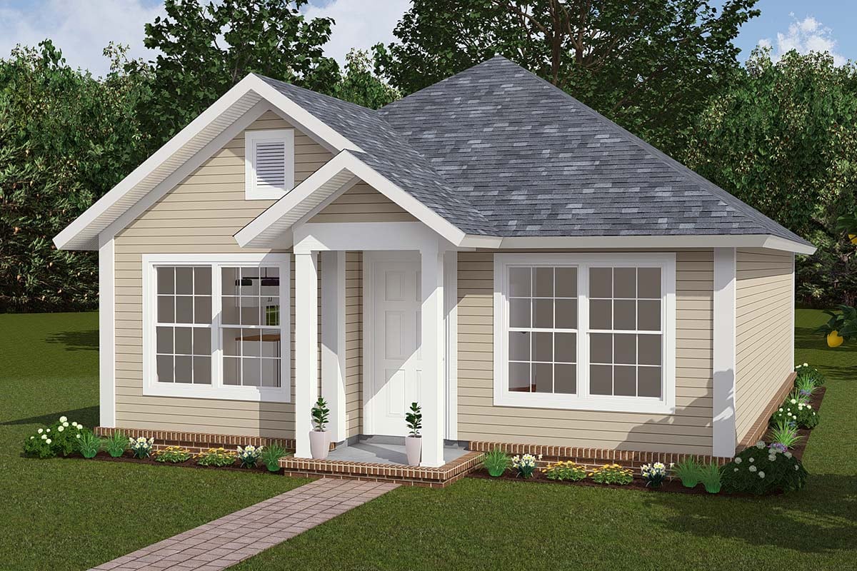 Cottage, Craftsman, Traditional Plan with 788 Sq. Ft., 2 Bedrooms, 1 Bathrooms Picture 2