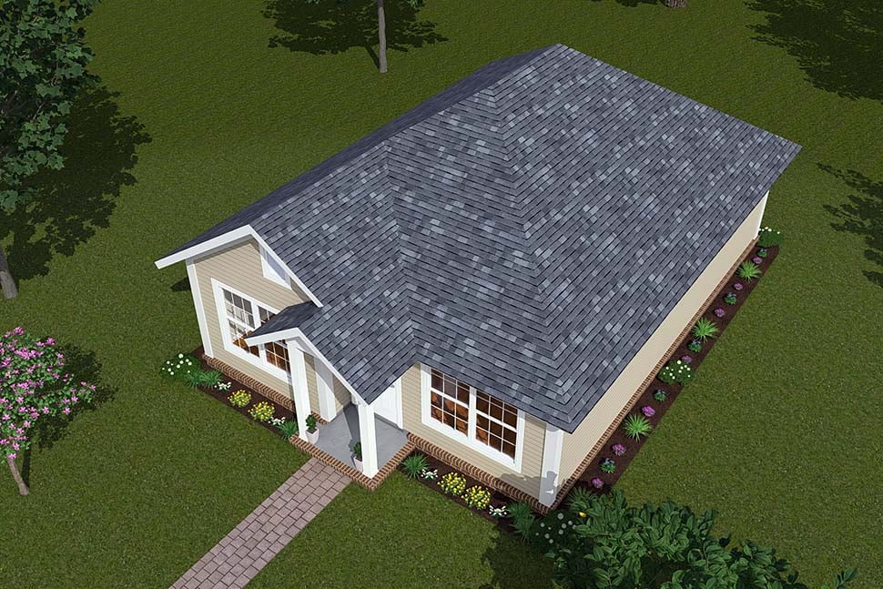 Cottage, Craftsman, Traditional Plan with 788 Sq. Ft., 2 Bedrooms, 1 Bathrooms Picture 4