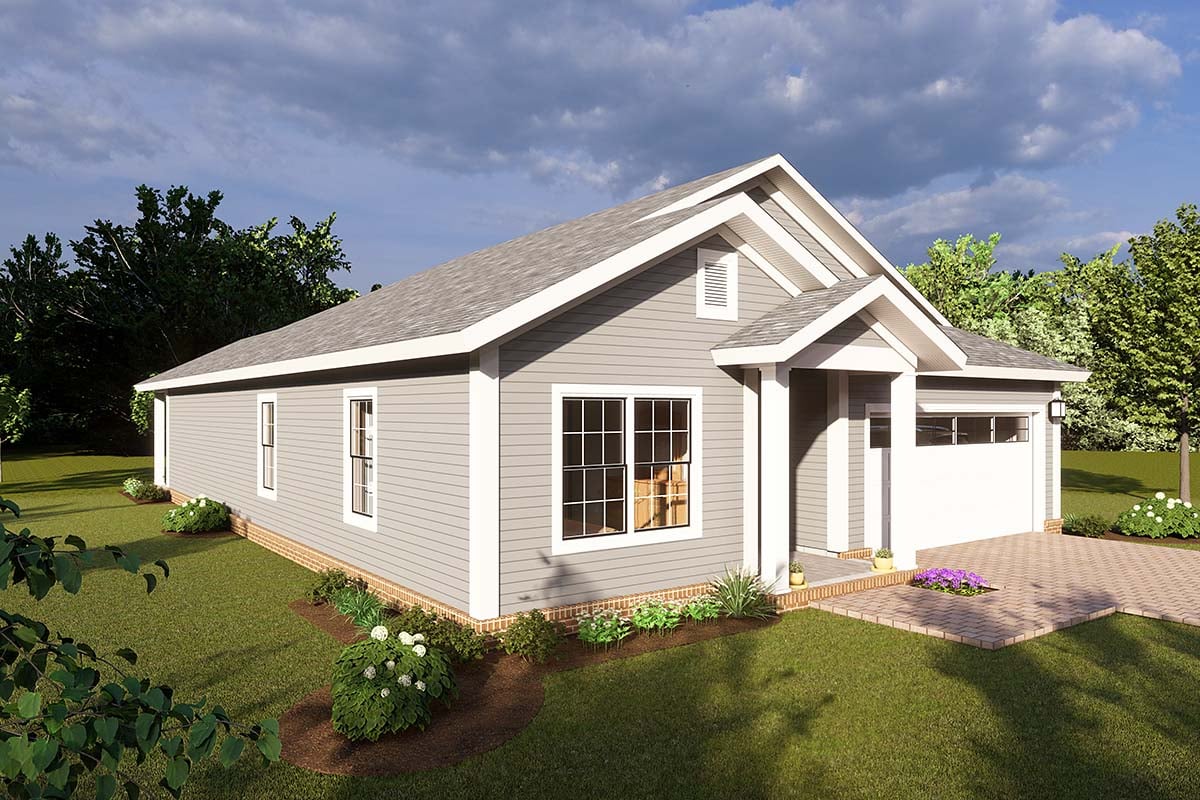 Cottage, Craftsman, Traditional Plan with 1671 Sq. Ft., 3 Bedrooms, 3 Bathrooms, 2 Car Garage Picture 3