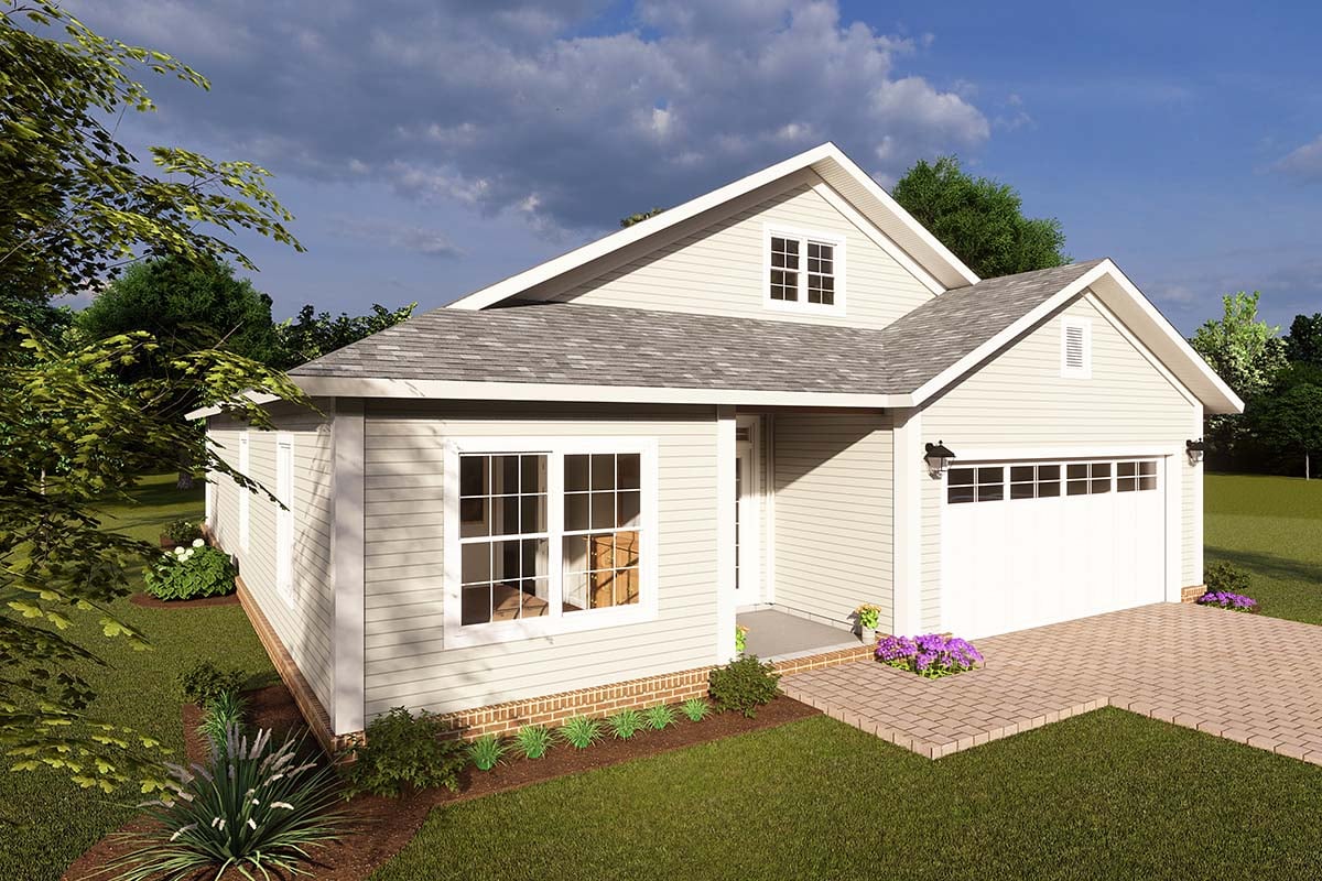 Cottage, Craftsman, Traditional Plan with 1483 Sq. Ft., 3 Bedrooms, 3 Bathrooms, 2 Car Garage Picture 3