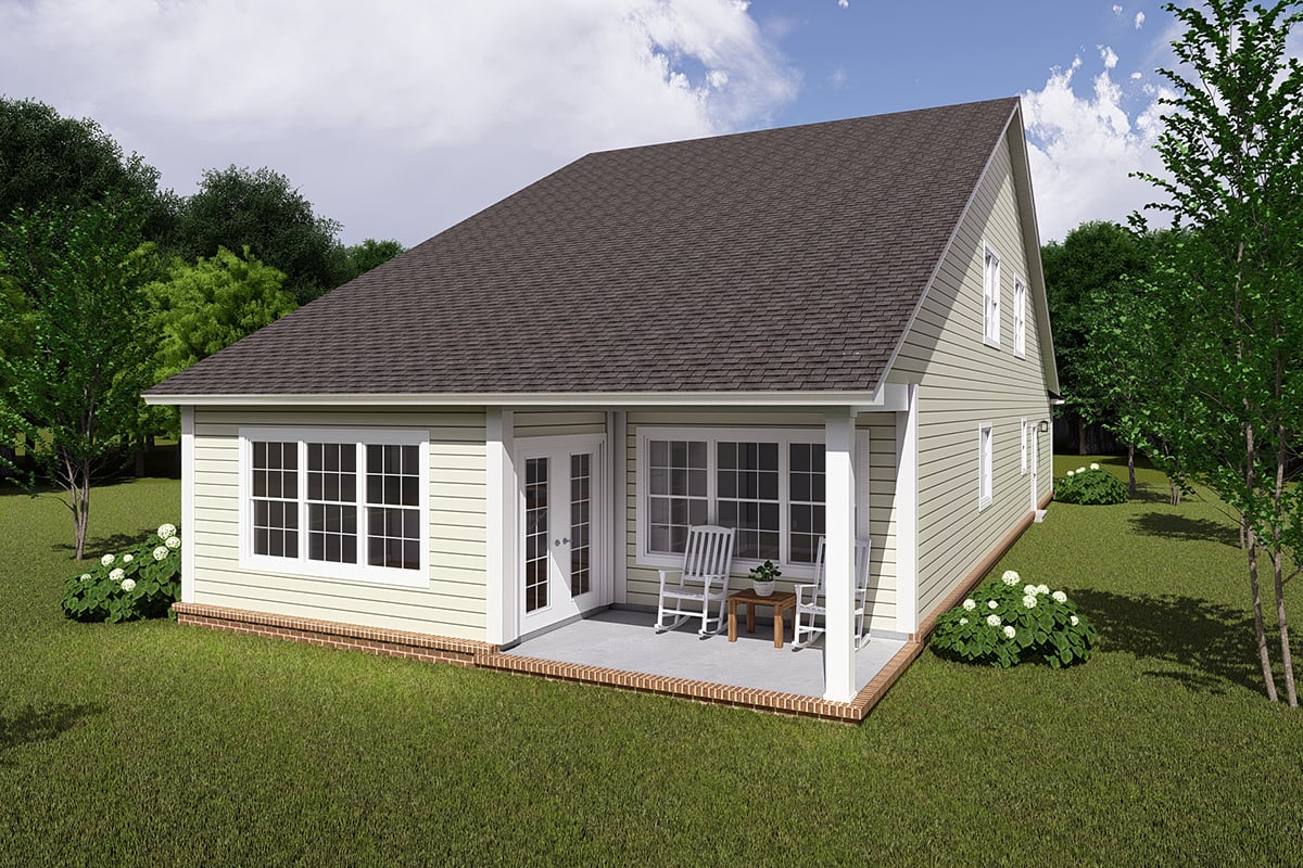 Traditional Rear Elevation of Plan 82807