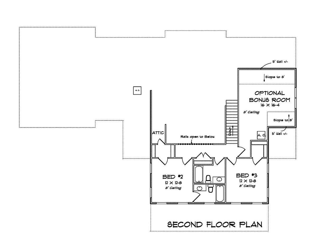 Country Farmhouse Level Two of Plan 82808