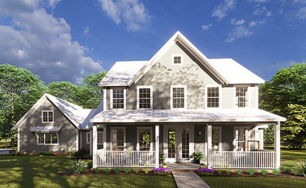Country Farmhouse Elevation of Plan 82808