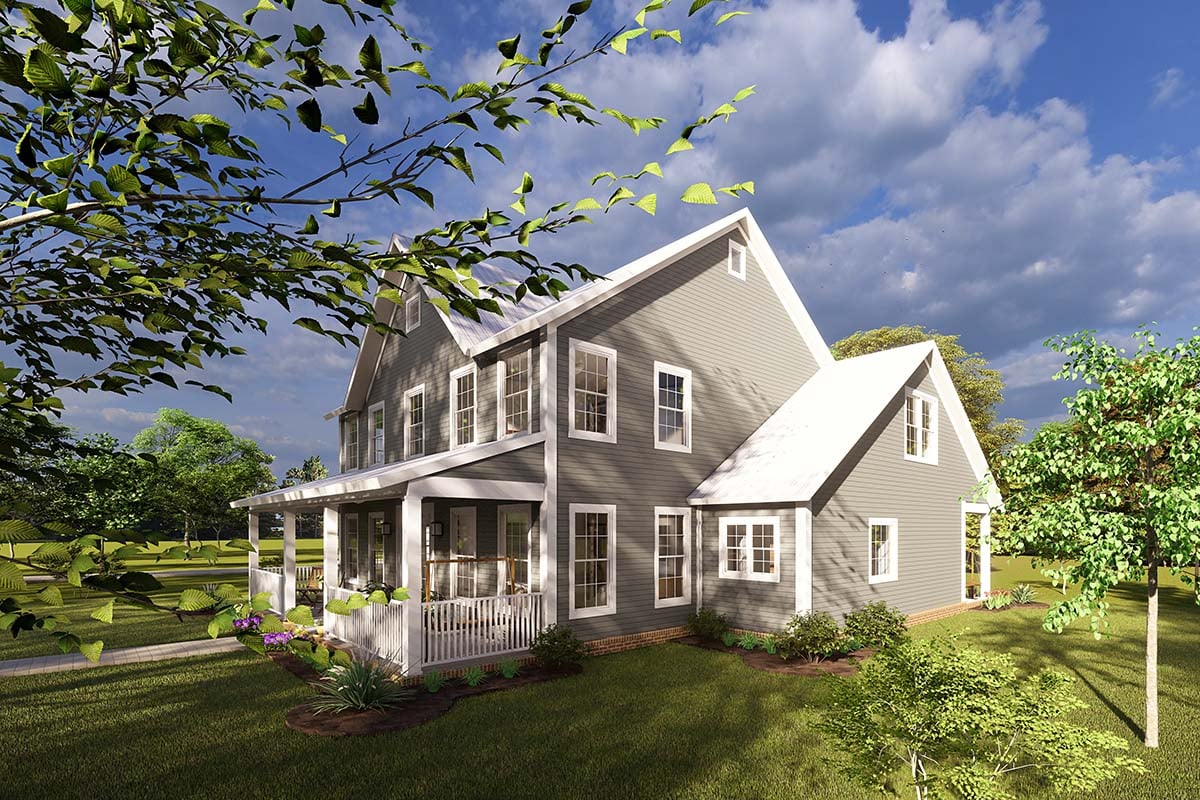 Country, Farmhouse Plan with 2398 Sq. Ft., 4 Bedrooms, 4 Bathrooms, 3 Car Garage Picture 2