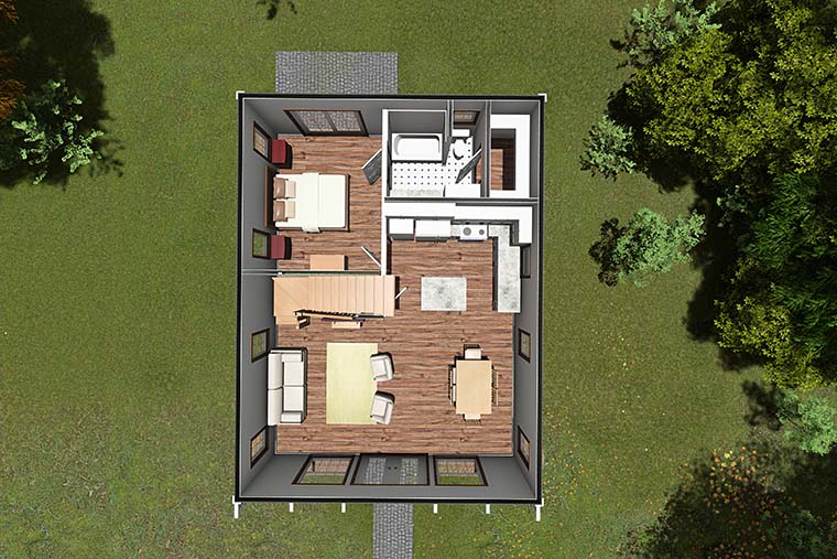 Cabin, Cottage Plan with 949 Sq. Ft., 1 Bedrooms, 1 Bathrooms Picture 6