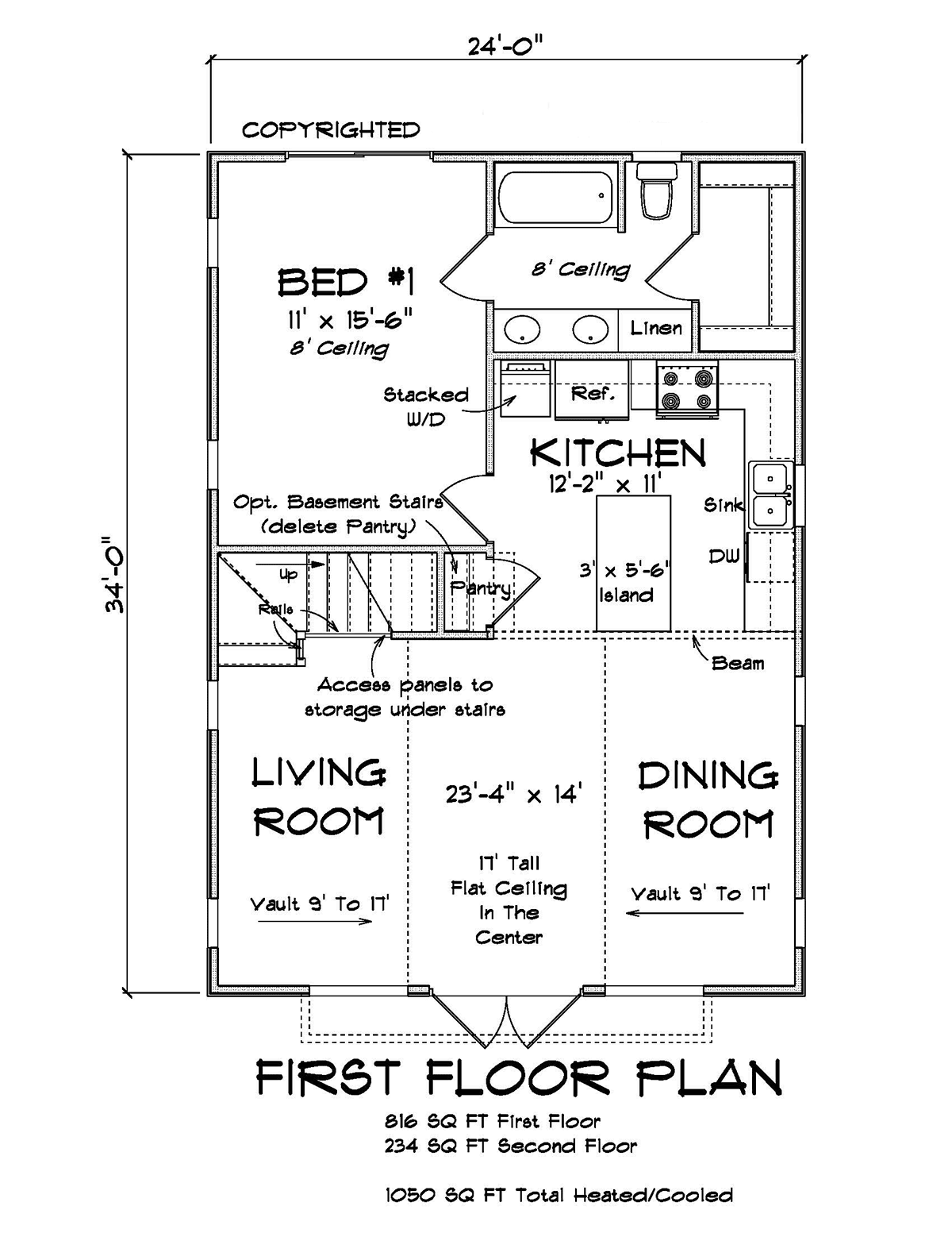 Cabin Cottage Level One of Plan 82810