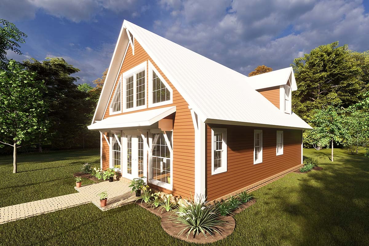 Cabin, Cottage Plan with 1050 Sq. Ft., 2 Bedrooms, 2 Bathrooms Picture 2