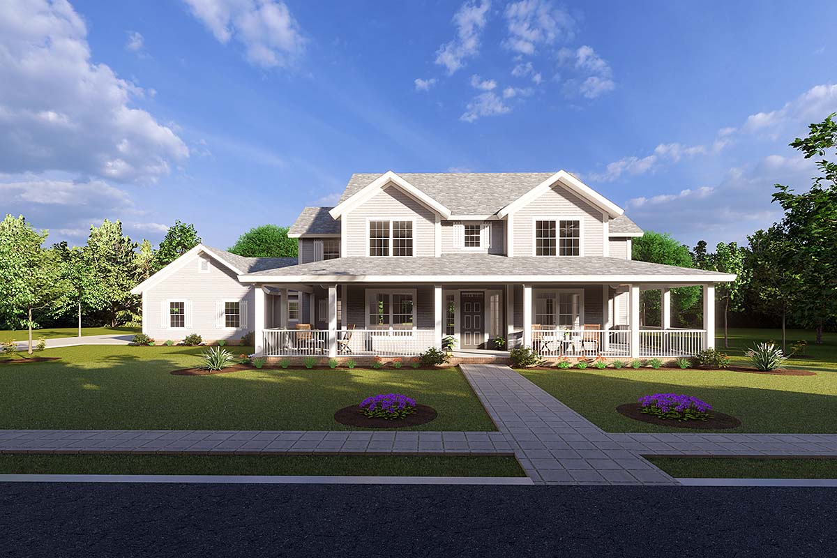 Craftsman, Farmhouse, Traditional Plan with 3266 Sq. Ft., 4 Bedrooms, 4 Bathrooms, 3 Car Garage Elevation