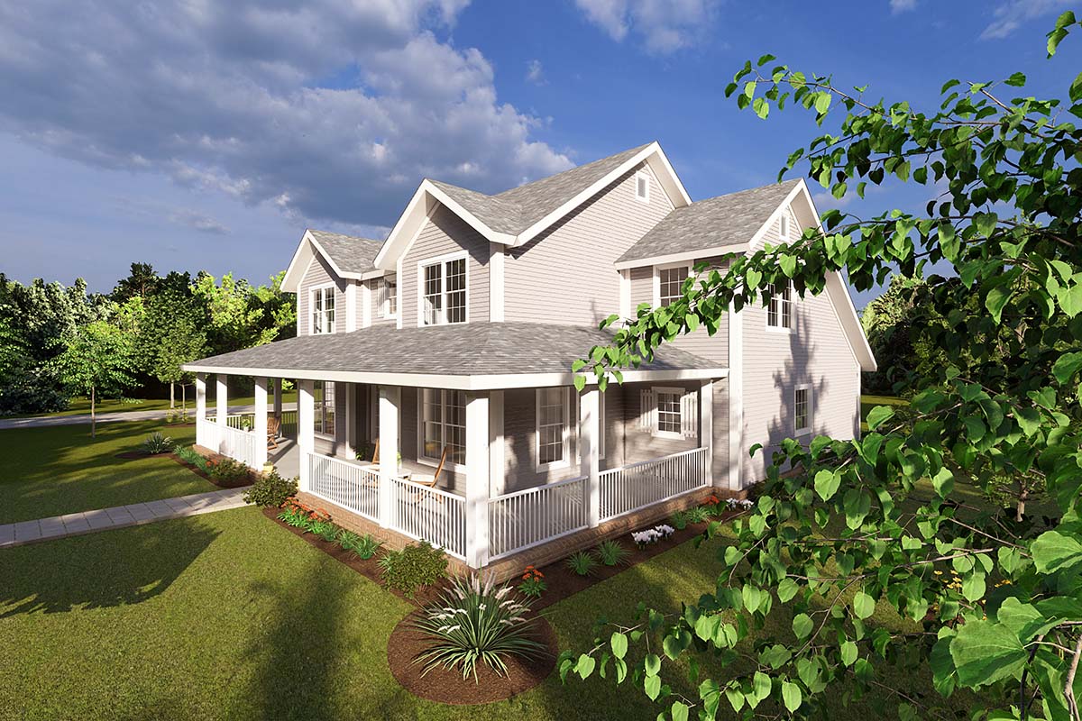 Craftsman, Farmhouse, Traditional Plan with 3266 Sq. Ft., 4 Bedrooms, 4 Bathrooms, 3 Car Garage Picture 2
