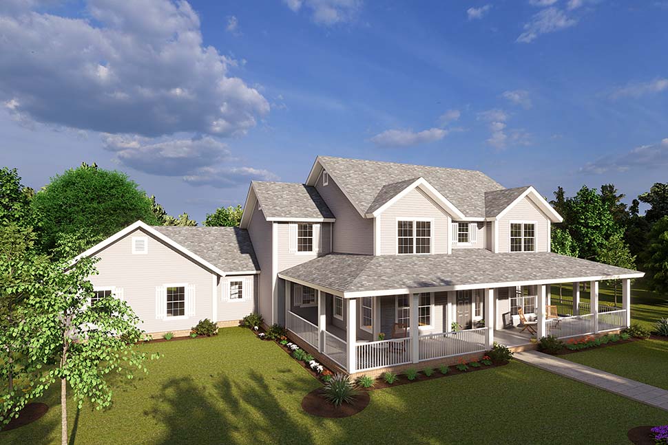 Craftsman, Farmhouse, Traditional Plan with 3266 Sq. Ft., 4 Bedrooms, 4 Bathrooms, 3 Car Garage Picture 5
