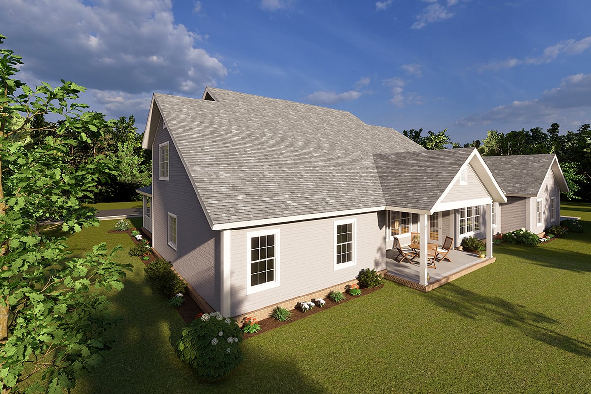 Craftsman, Farmhouse, Traditional Plan with 3266 Sq. Ft., 4 Bedrooms, 4 Bathrooms, 3 Car Garage Rear Elevation