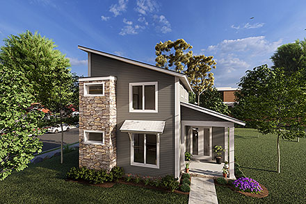 Contemporary Modern Elevation of Plan 82812