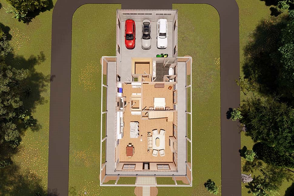 Barndominium, Farmhouse Plan with 2761 Sq. Ft., 4 Bedrooms, 4 Bathrooms, 3 Car Garage Picture 9