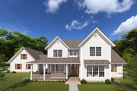 Country Farmhouse Elevation of Plan 82816