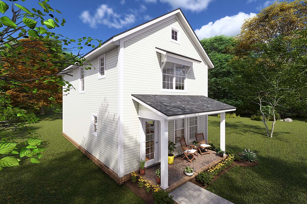 Cottage, Country Plan with 1280 Sq. Ft., 3 Bedrooms, 3 Bathrooms Elevation