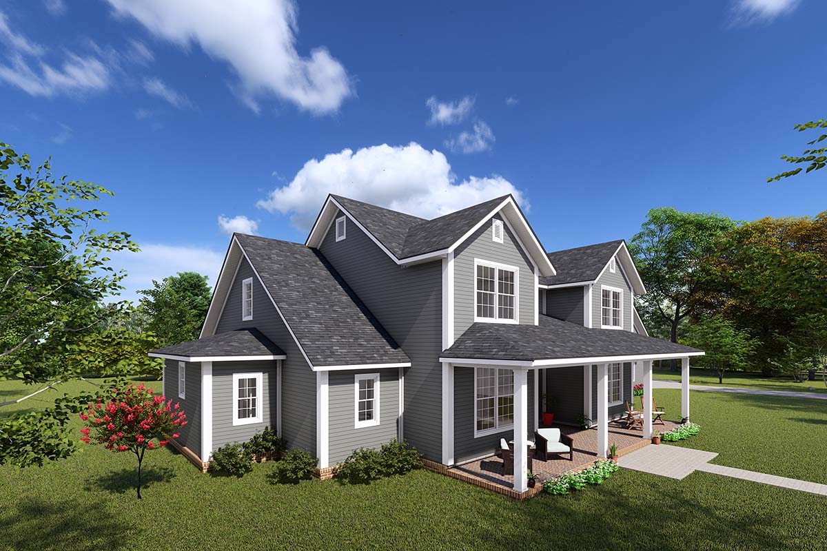 Country, Farmhouse Plan with 2693 Sq. Ft., 4 Bedrooms, 4 Bathrooms, 3 Car Garage Picture 3