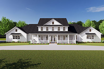 Farmhouse Traditional Elevation of Plan 82821