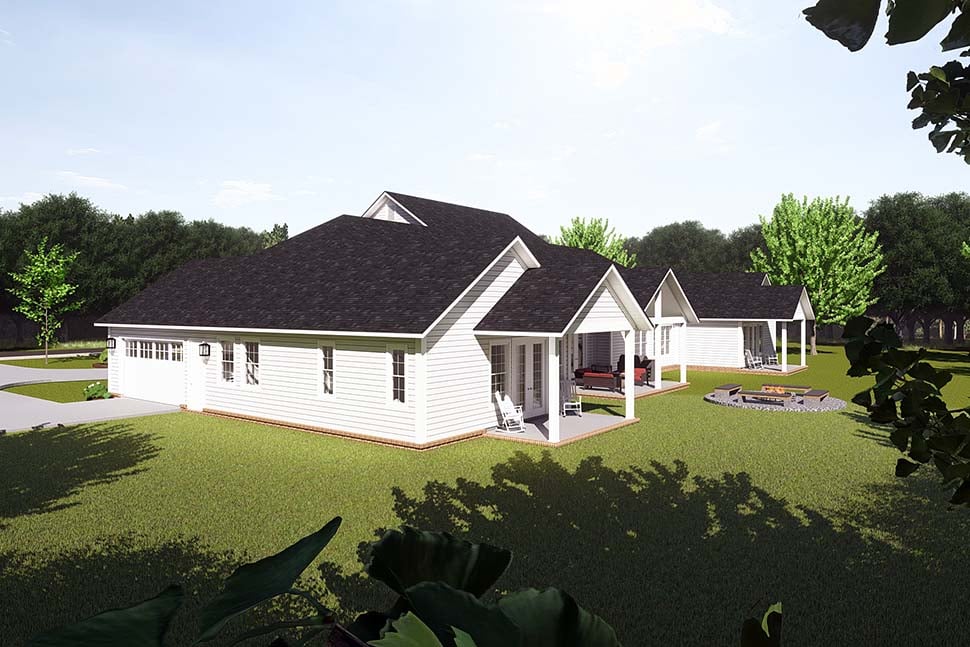 Farmhouse, Traditional Plan with 4952 Sq. Ft., 6 Bedrooms, 5 Bathrooms, 4 Car Garage Picture 4