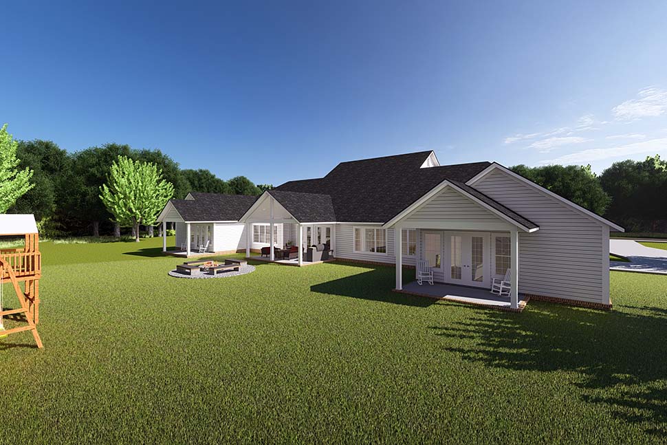 Farmhouse, Traditional Plan with 4952 Sq. Ft., 6 Bedrooms, 5 Bathrooms, 4 Car Garage Picture 5