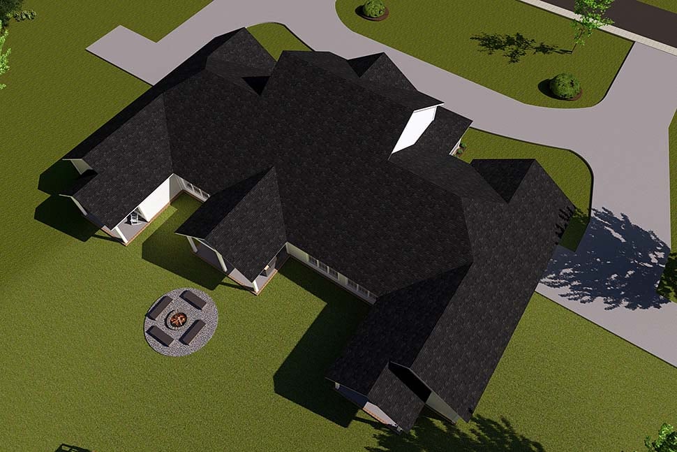 Farmhouse, Traditional Plan with 4952 Sq. Ft., 6 Bedrooms, 5 Bathrooms, 4 Car Garage Picture 9