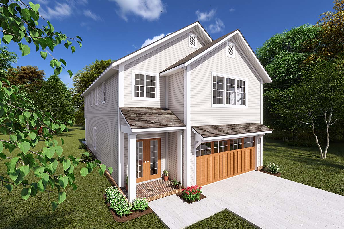 Cottage, Country, Traditional Plan with 2212 Sq. Ft., 4 Bedrooms, 3 Bathrooms, 2 Car Garage Elevation