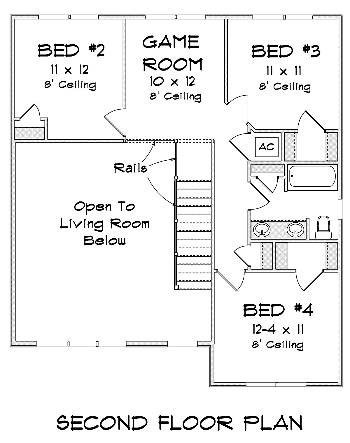 Cottage Traditional Level Two of Plan 82823