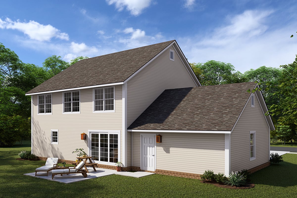 Cottage Traditional Rear Elevation of Plan 82823
