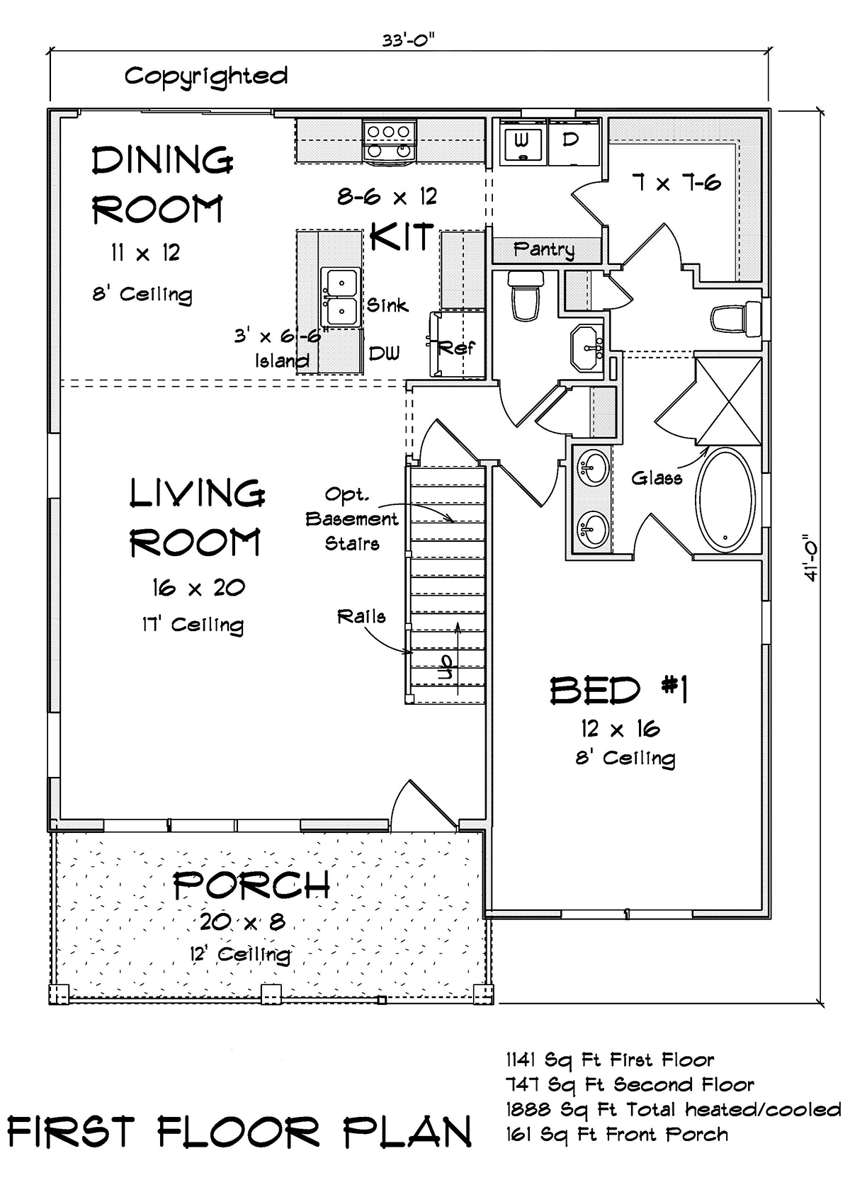 Cottage Traditional Level One of Plan 82824
