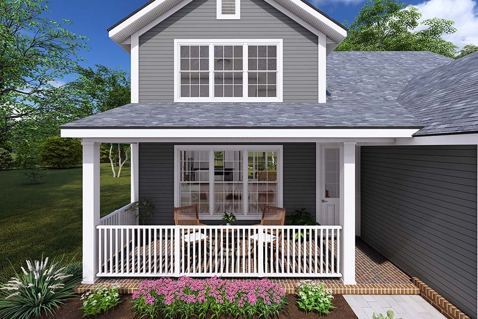 Cottage, Farmhouse Plan with 2025 Sq. Ft., 4 Bedrooms, 3 Bathrooms, 2 Car Garage Picture 4