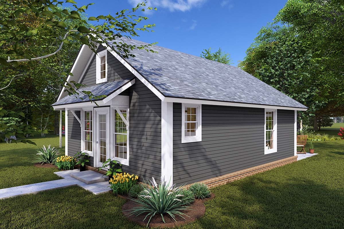 Cottage, Craftsman, Traditional Plan with 594 Sq. Ft., 2 Bedrooms, 1 Bathrooms Picture 2
