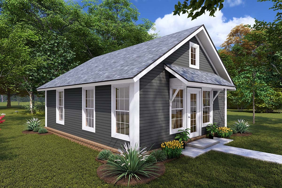 Cottage, Craftsman, Traditional Plan with 594 Sq. Ft., 2 Bedrooms, 1 Bathrooms Picture 5
