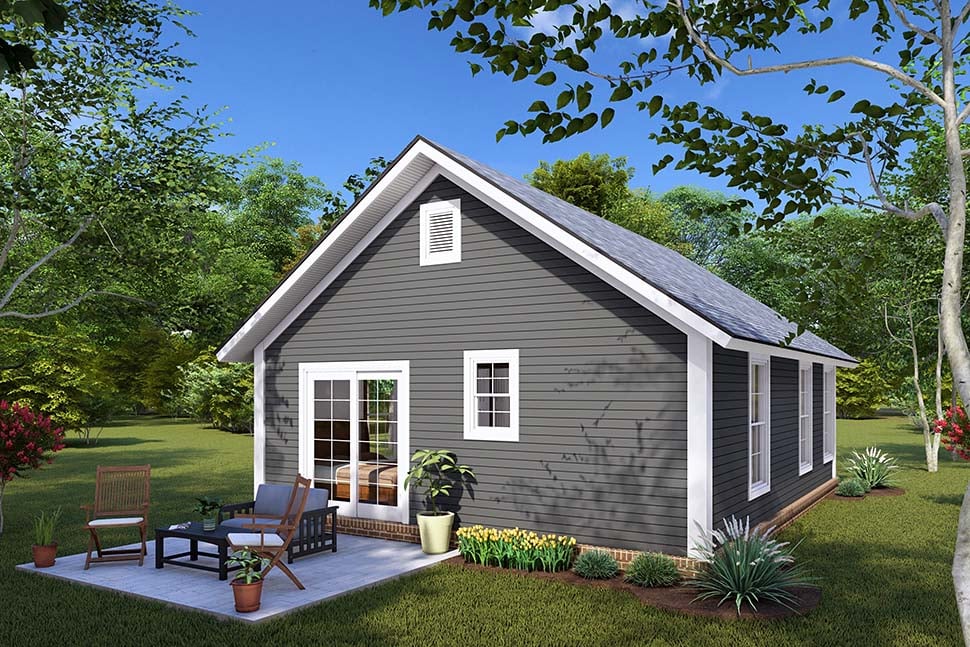 Cottage, Craftsman, Traditional Plan with 594 Sq. Ft., 2 Bedrooms, 1 Bathrooms Picture 4