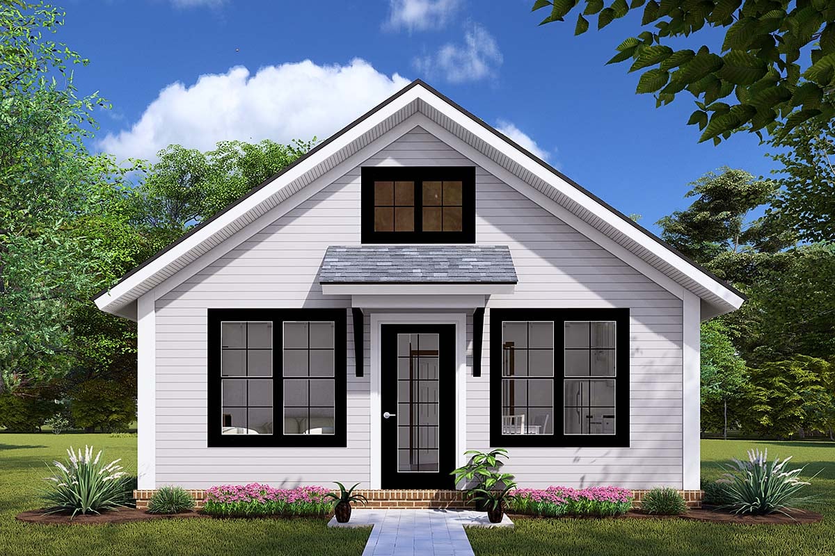 Cottage, Craftsman, Traditional Plan with 627 Sq. Ft., 2 Bedrooms, 1 Bathrooms Elevation