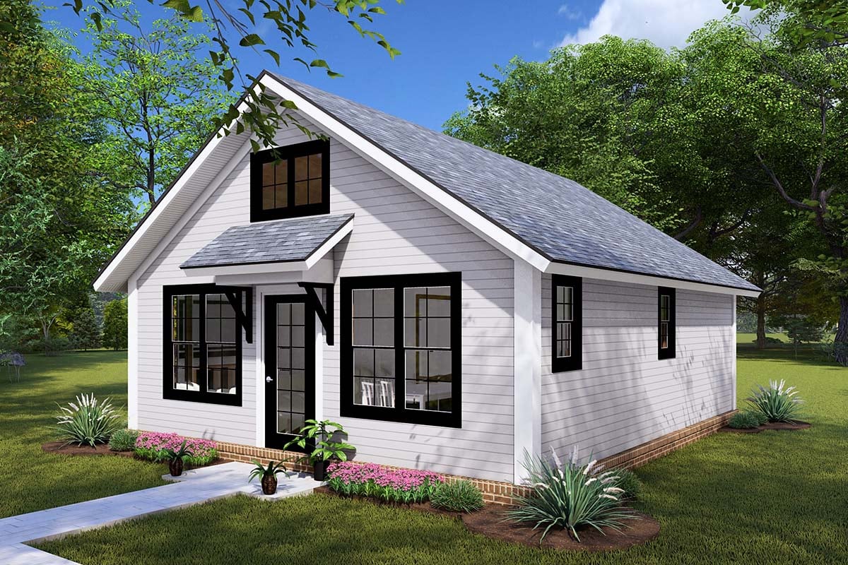 Cottage, Craftsman, Traditional Plan with 627 Sq. Ft., 2 Bedrooms, 1 Bathrooms Picture 6