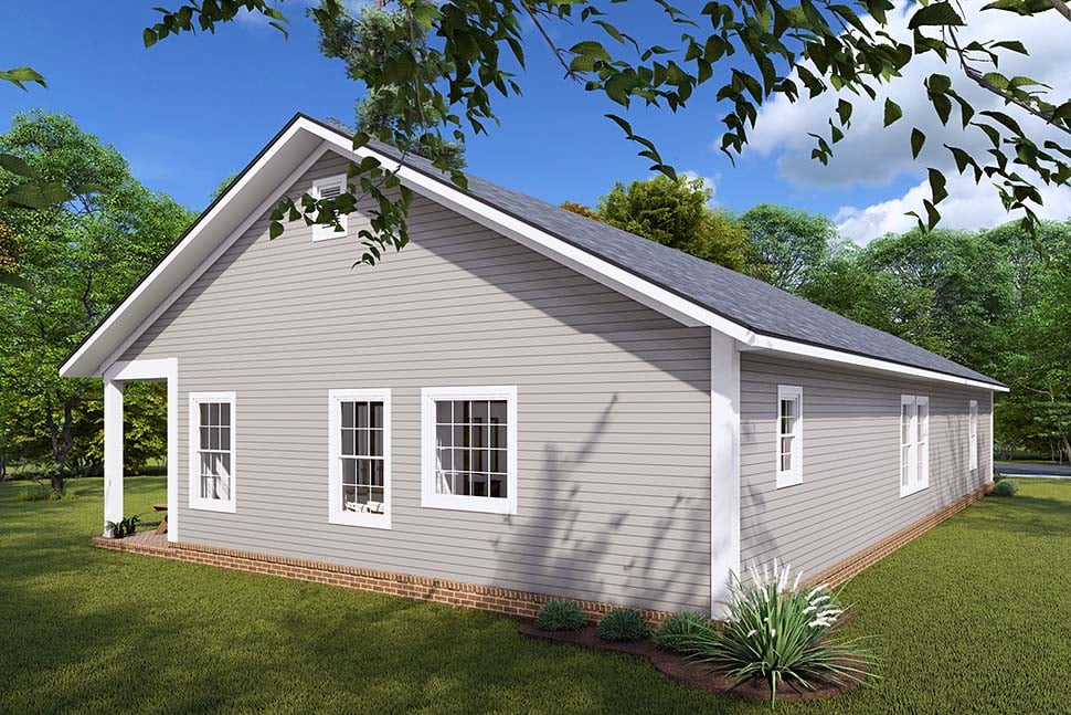 Cottage, Craftsman, Traditional Plan with 1388 Sq. Ft., 3 Bedrooms, 2 Bathrooms, 2 Car Garage Picture 5